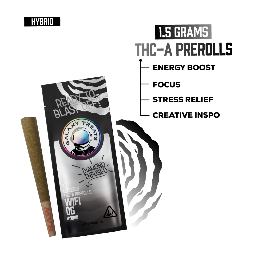 Galaxy Treats Wifi OG - Diamond Infused 2ct THCA Prerolls
