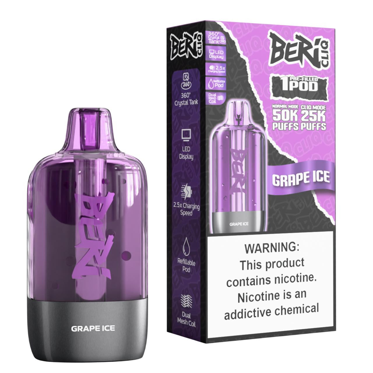 Beri Cliq 50K Pre-filled Replacement Pod (Pack of 1)