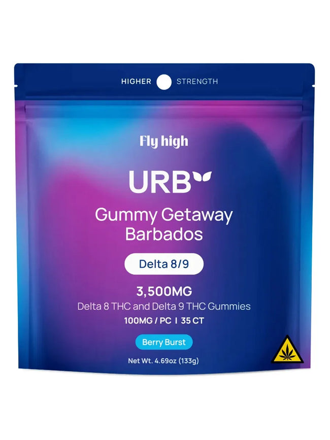 Berry Burst URB Gummy Getaway Barbados Delta 8/9 Gummies 3500MG