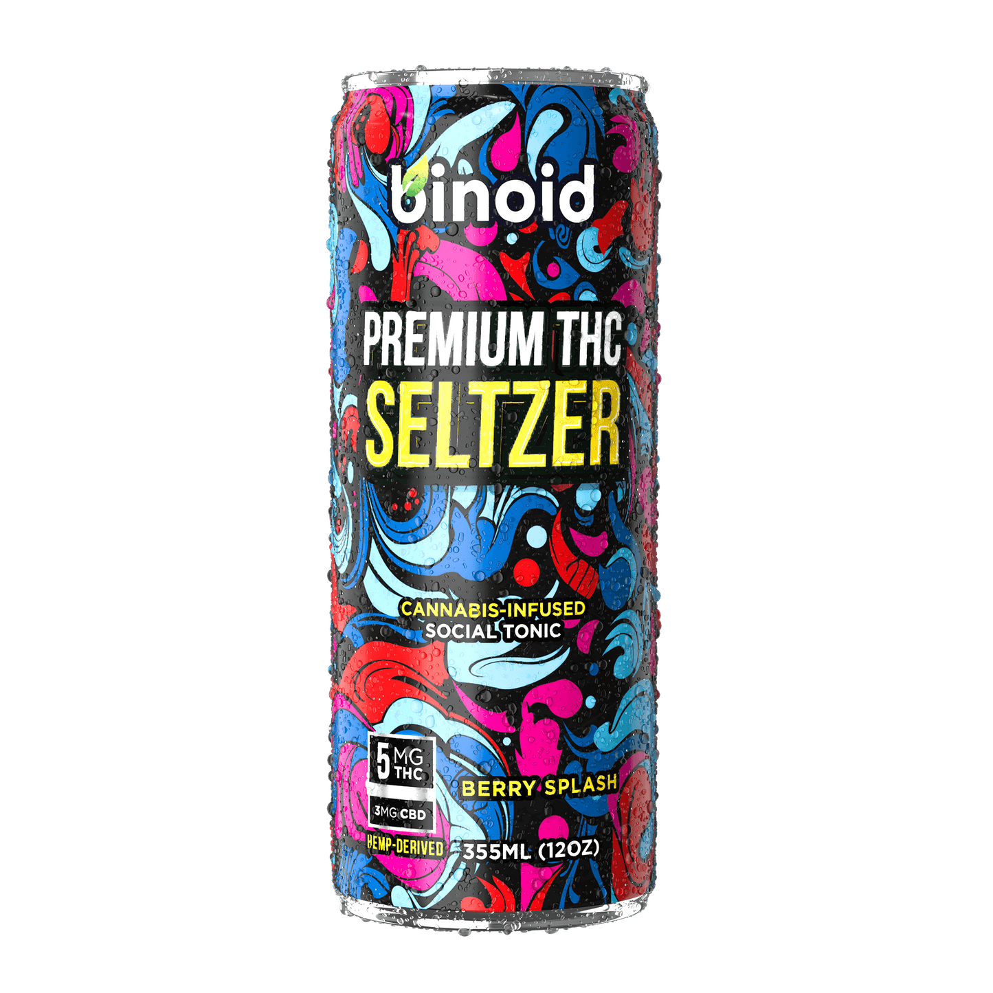 Binoid THC Seltzer – Good Vibes Cannabis Drink (4 Pack)