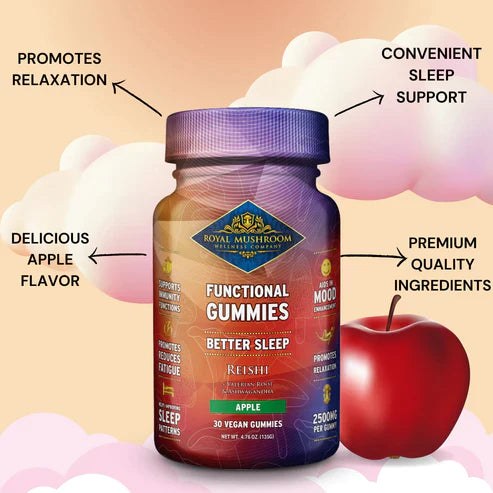 Royal Mushroom Better Sleep Reishi Gummies Apple Flavor Best Sales Price - Gummies