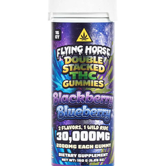 Blackberry Blueberry Flying Horse Double Stacked THC Gummies 30G Best Sales Price - Gummies