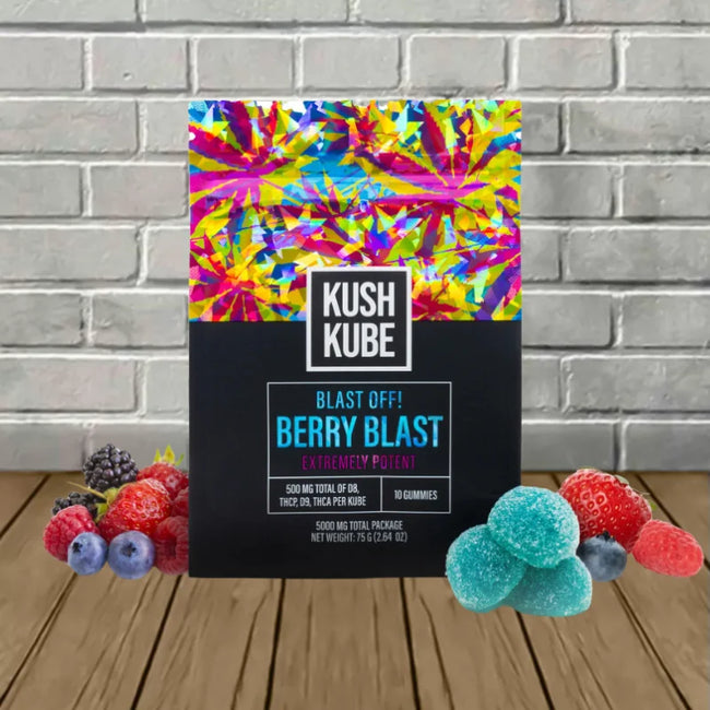 Kush Kube High Potency Blast Off Berry Blast Gummies 5000mg