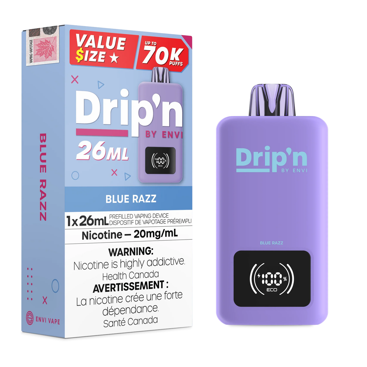 Blue Razz Envi Drip’n 70K Disposable Vape