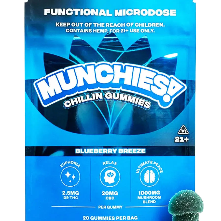 Blueberry Breeze Munchies Functional Microdose Chillin Gummies 20ct ...