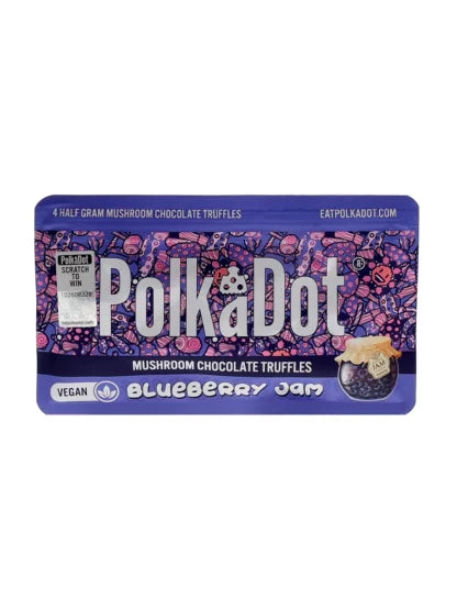 Blueberry Jam Polkadot Mushroom Chocolate Truffles 4 Half Gram