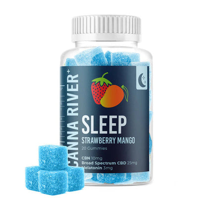 Canna River CBD Edible - Broad Spectrum Sleep Gummies - Strawberry Mango Best Price