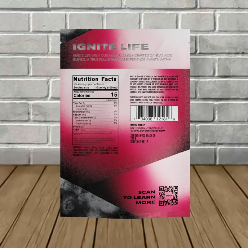 Burn Inferno Blend Delta 8 + THC-P + THC-B Gummies 5000mg