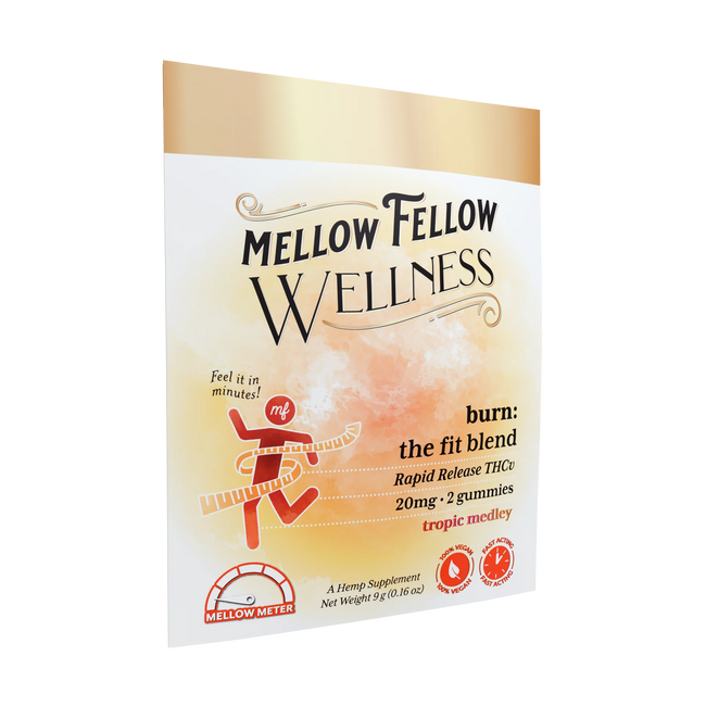 Mellow Fellow Wellness Gummies - Burn Blend - Tropic Medley - 20mg Best Sales Price - Edibles