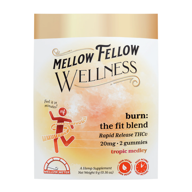 Mellow Fellow Wellness Gummies - Burn Blend - Tropic Medley - 20mg Best Sales Price - Edibles
