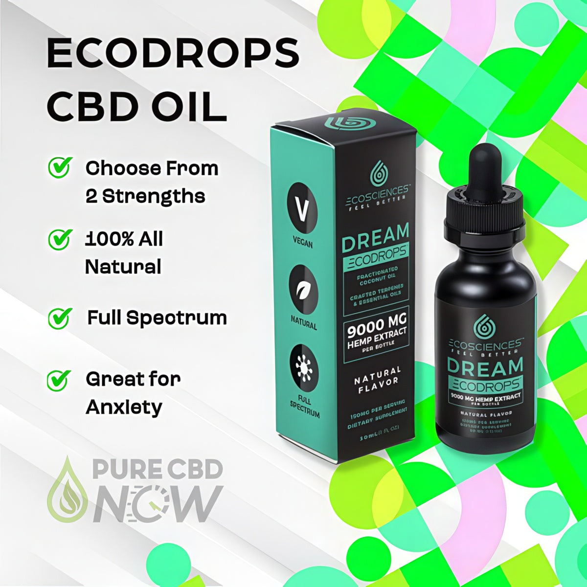 EcoDrops CBD Oil 500mg or 1500mg