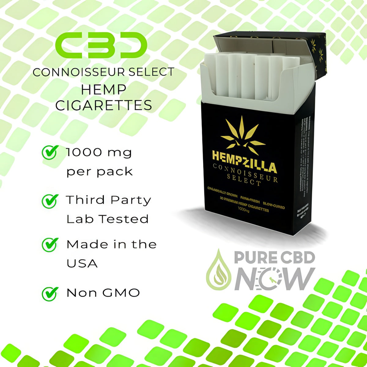 Hempzilla CBD Hemp Cigarettes (20 per pack) 1000mg Total