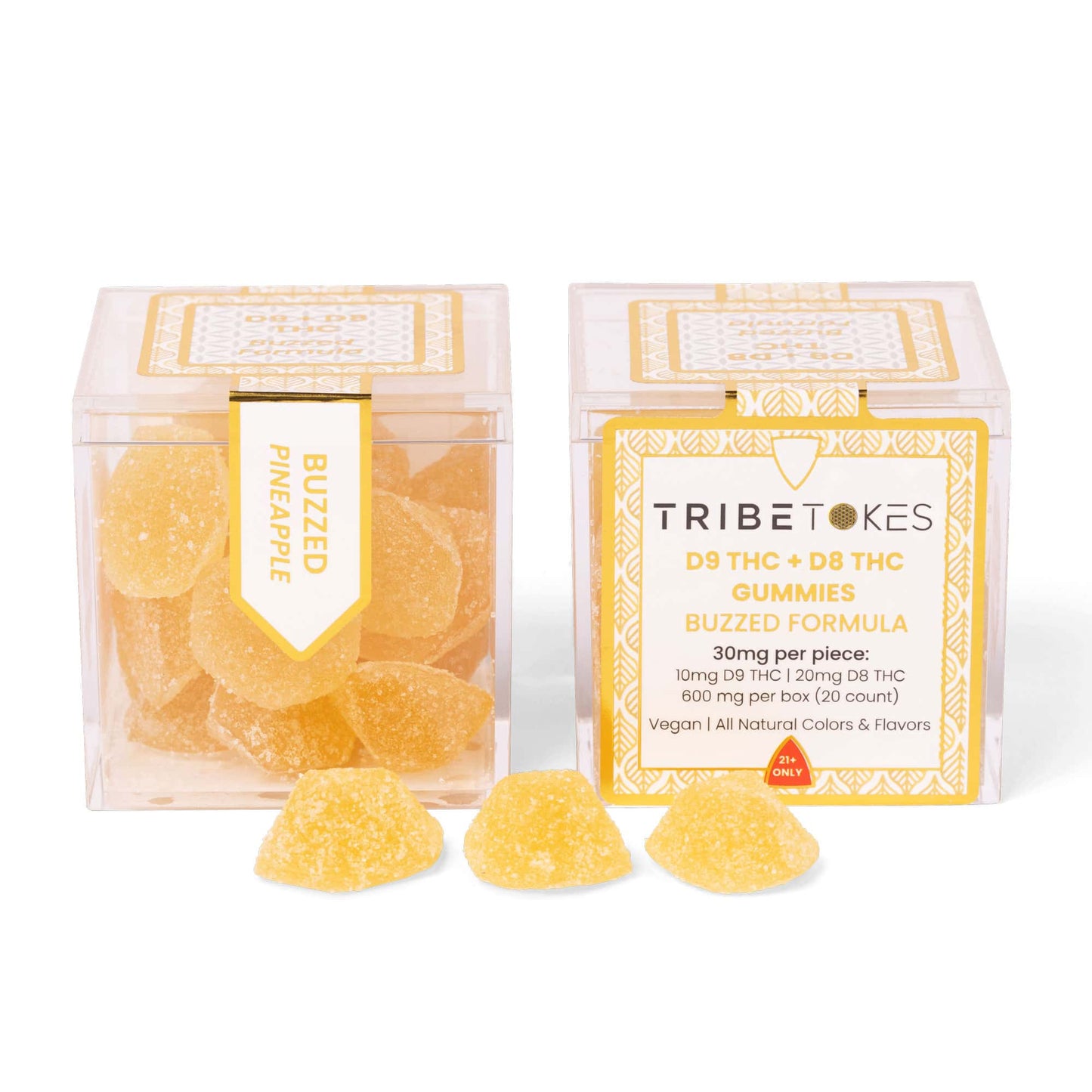TribeTokes Buzzed THC Gummies | Extra Strength with Delta 8 THC | Pineapple