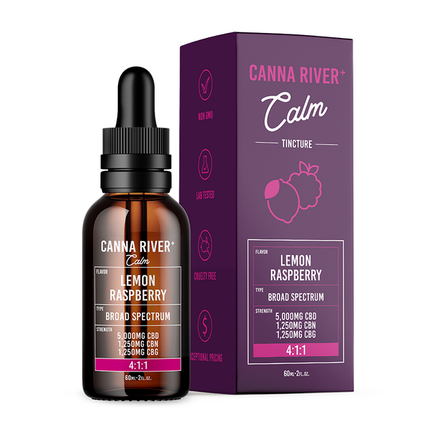 Canna River CBD Oil - CBD:CBG:CBN Calm Tincture - Lemon Raspberry - 5000mg Best Price