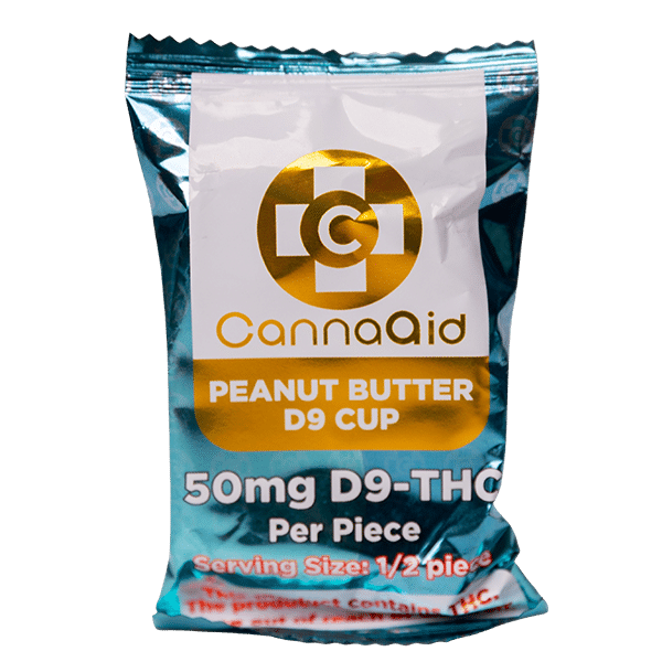 CannaAid | Delta 9 THC Peanut Butter Cups - 50mg Best Sales Price - Gummies