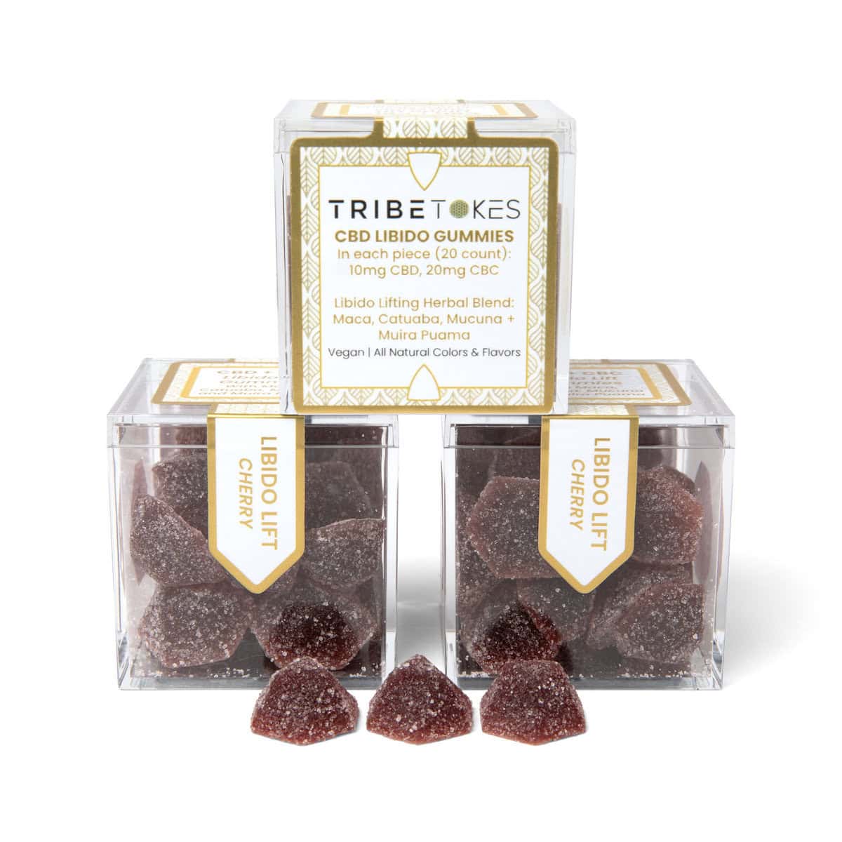 TribeTokes CBD Libido Lift Gummies | With CBC, Maca, Muira Puama, Catuaba + Mucuna | Cherry