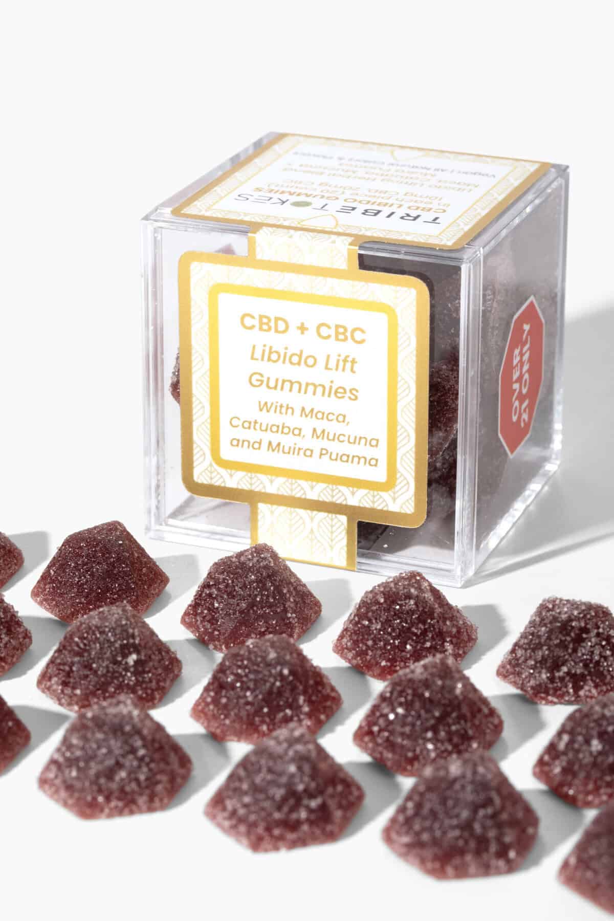 TribeTokes CBD Libido Lift Gummies | With CBC, Maca, Muira Puama, Catuaba + Mucuna | Cherry