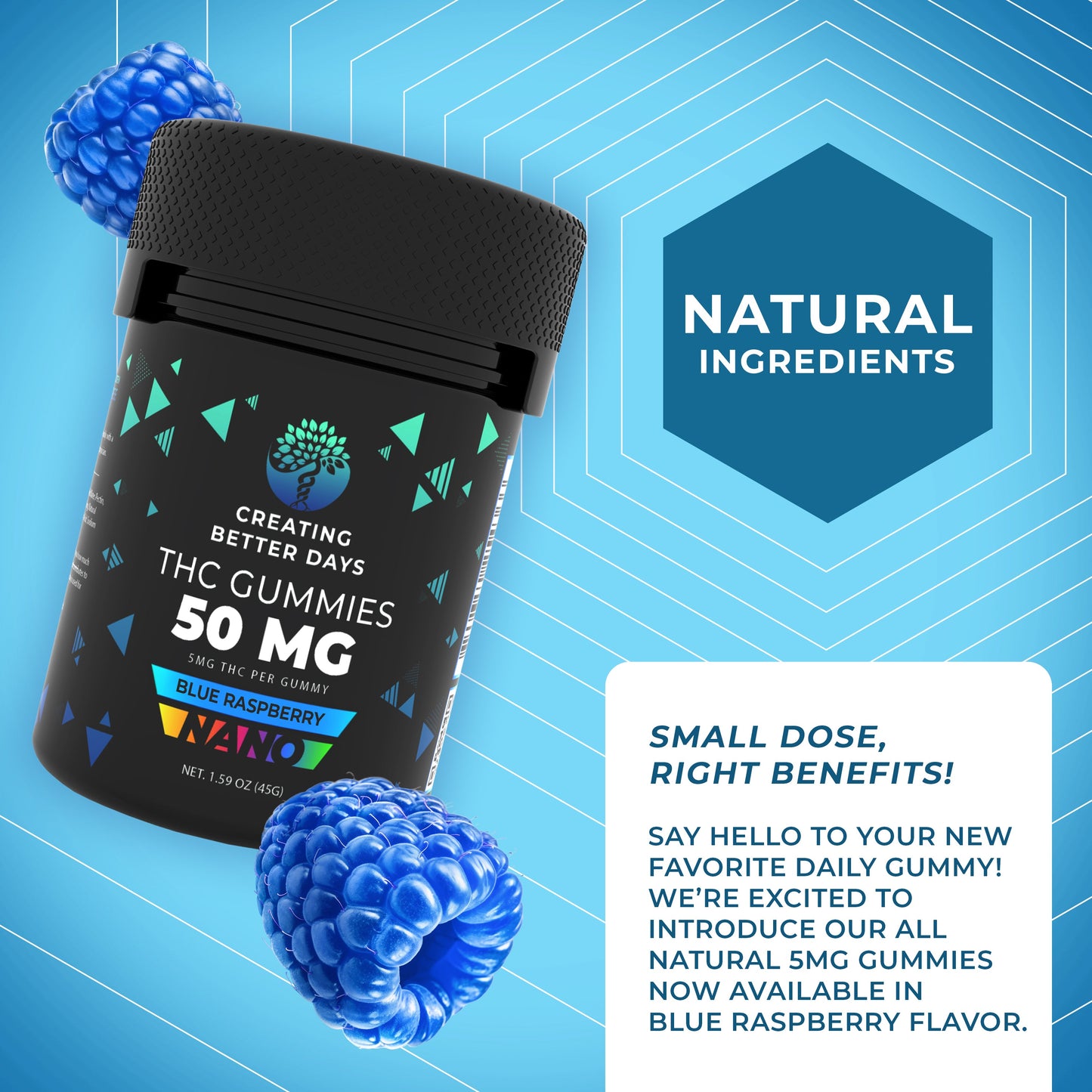 Creating Better Days MICRODOSE 5MG THC GUMMIES