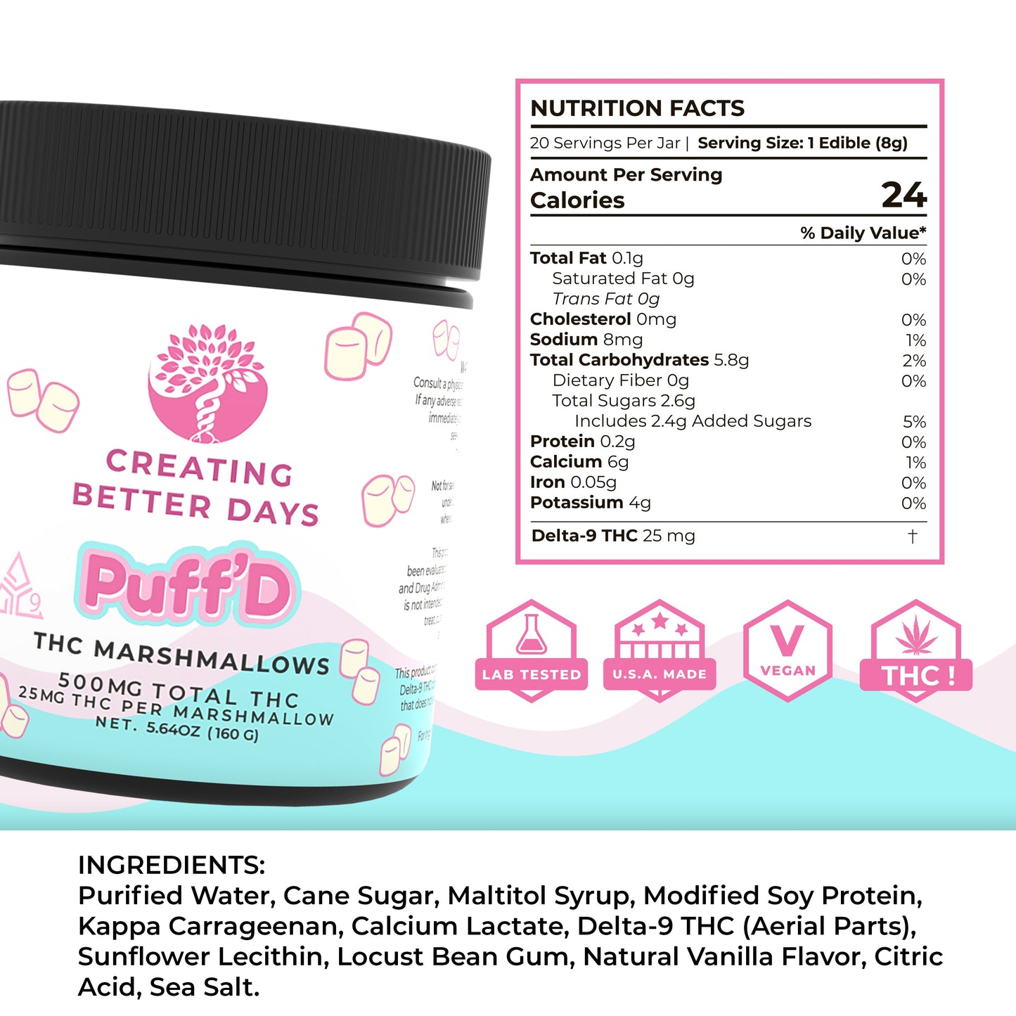 Creating Better Days THC Marshmallows 500 MG