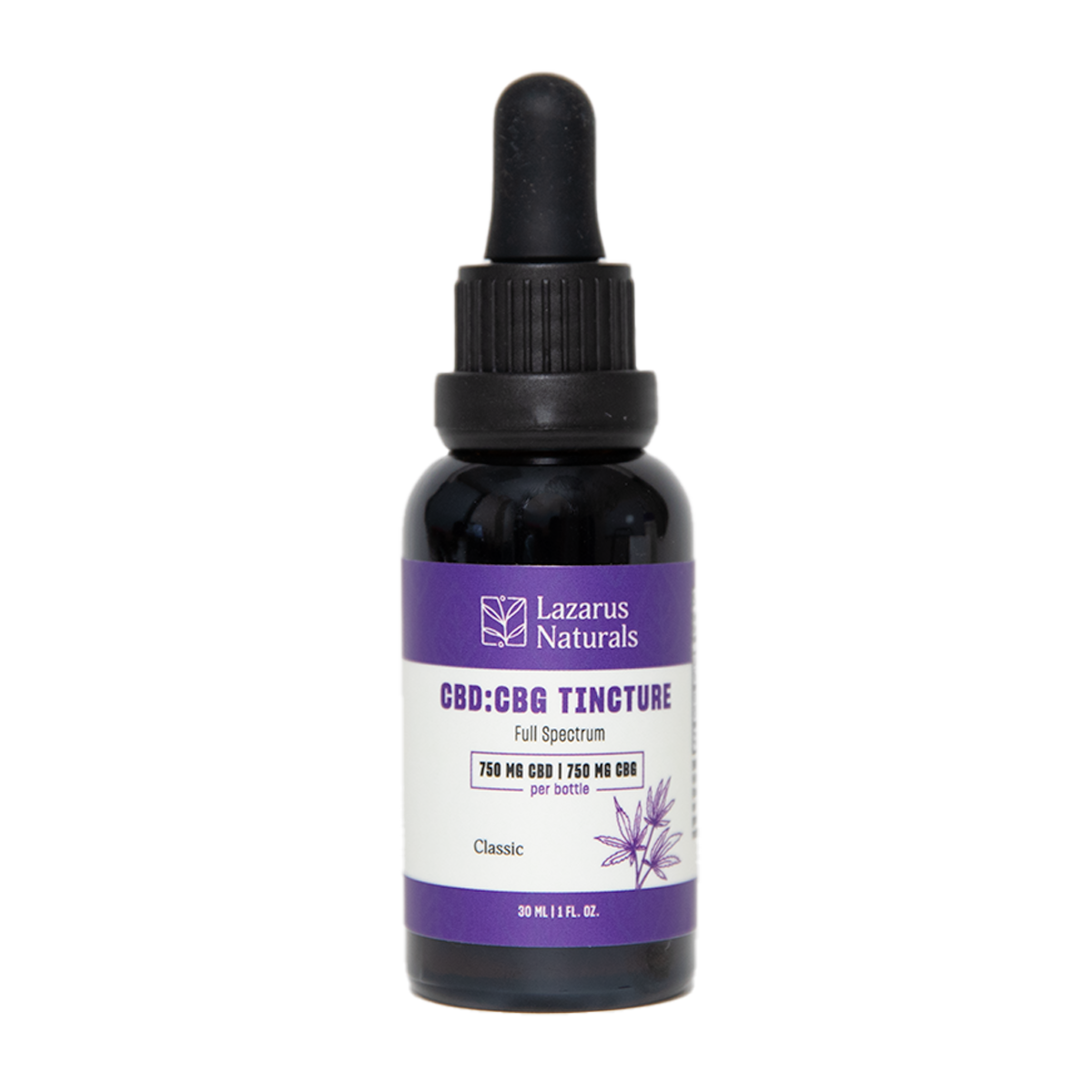 Lazarus Naturals ORGANIC CBD+CBG TINCTURE, 25MG CBD & 25MG CBG / ML