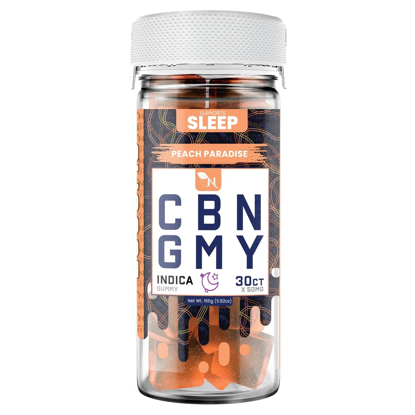 CBN GUMMIES - FOR SLEEP - 30CT Peach Paradise 1500mg (50mg ea.) – INDICA