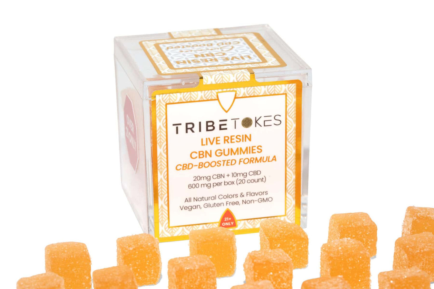 TribeTokes CBN Live Resin Gummies | 600mg | CBD-Boosted | Peach