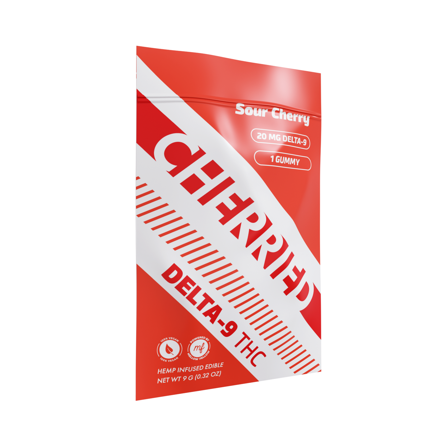 Delta 9 + THC Gummies Sour Cherry 20mg 1pc – Cherried