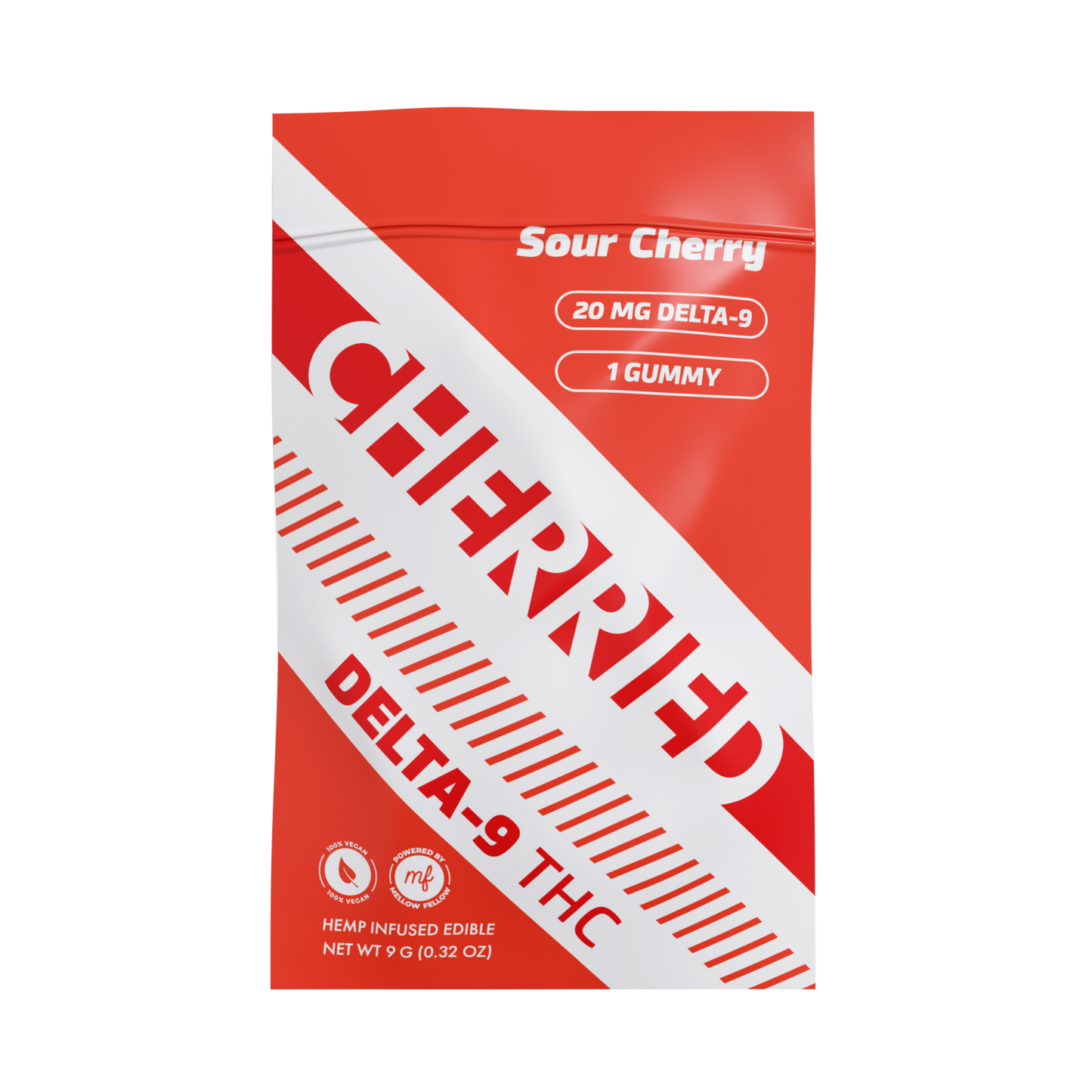 Delta 9 + THC Gummies Sour Cherry 20mg 1pc – Cherried