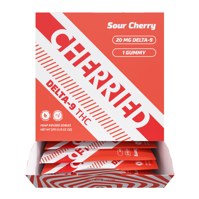 Delta 9 + THC Gummies Sour Cherry 20mg 1pc – Cherried