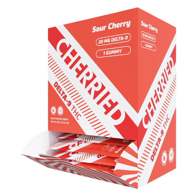 Delta 9 + THC Gummies Sour Cherry 20mg 1pc – Cherried