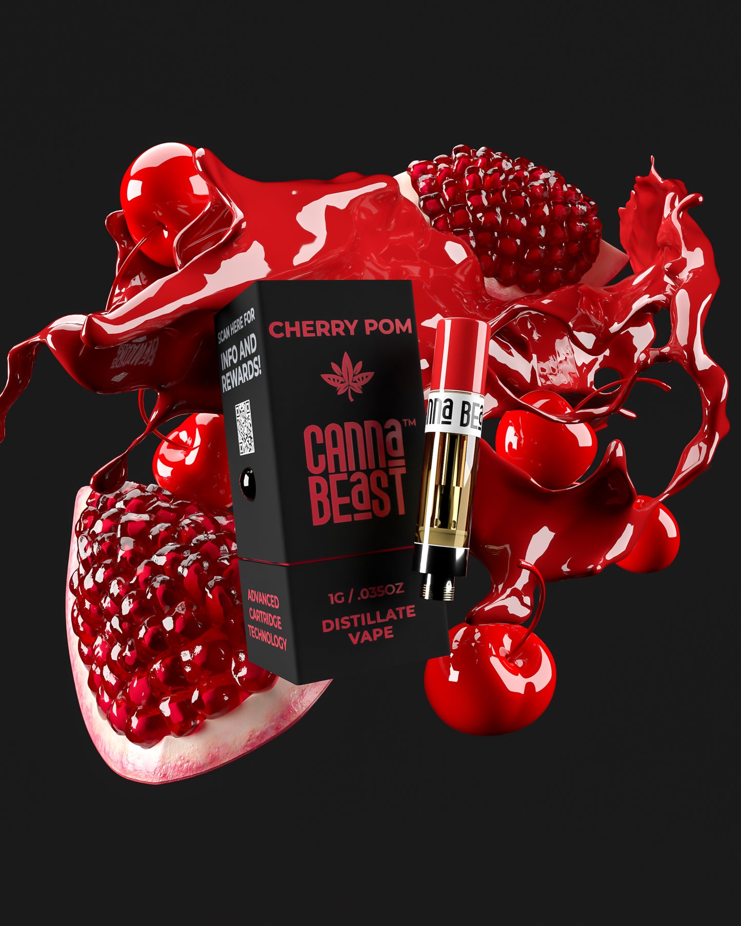 Eighty Six Canna Beast – Cherry Pom Delta-9 THC Vape Cartridge