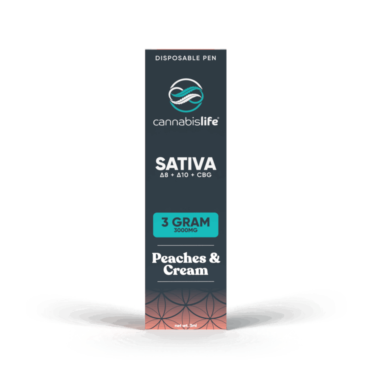 Peaches And Cream Sativa Delta 8 Disposable Vape Pen 3ml