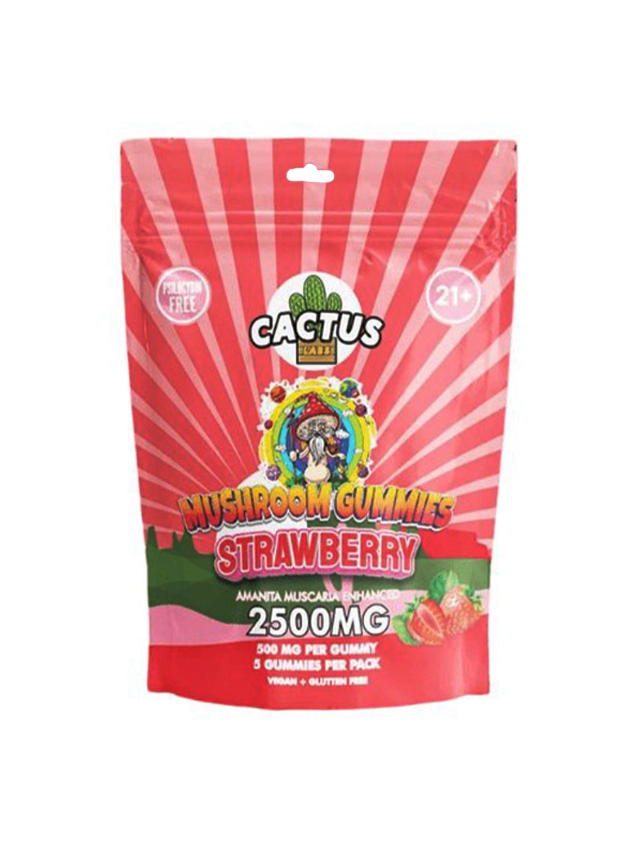 Strawberry Cactus Labs Amanita Muscara Mushroom Gummies 2500mg