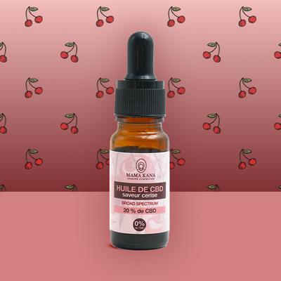 MAMA KANA CBD Huile 20% de CBD Broad Spectrum - Cerise 🍒 Best Sales Price - Tincture Oil