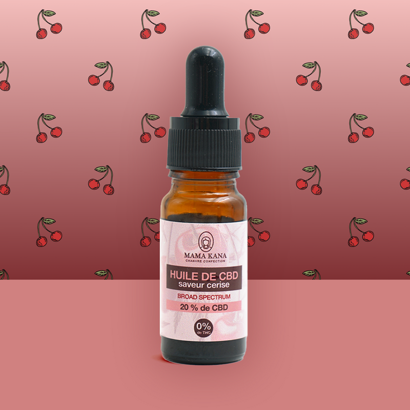 MAMA KANA CBD Huile 20% de CBD Broad Spectrum - Cerise 🍒 Best Sales Price - Tincture Oil