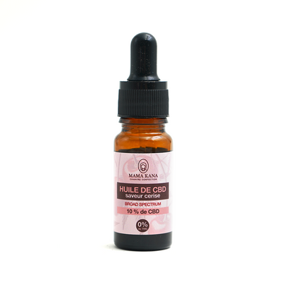 MAMA KANA CBD Huile 10% de CBD Broad Spectrum - Cerise 🍒 Best Sales Price - Tincture Oil
