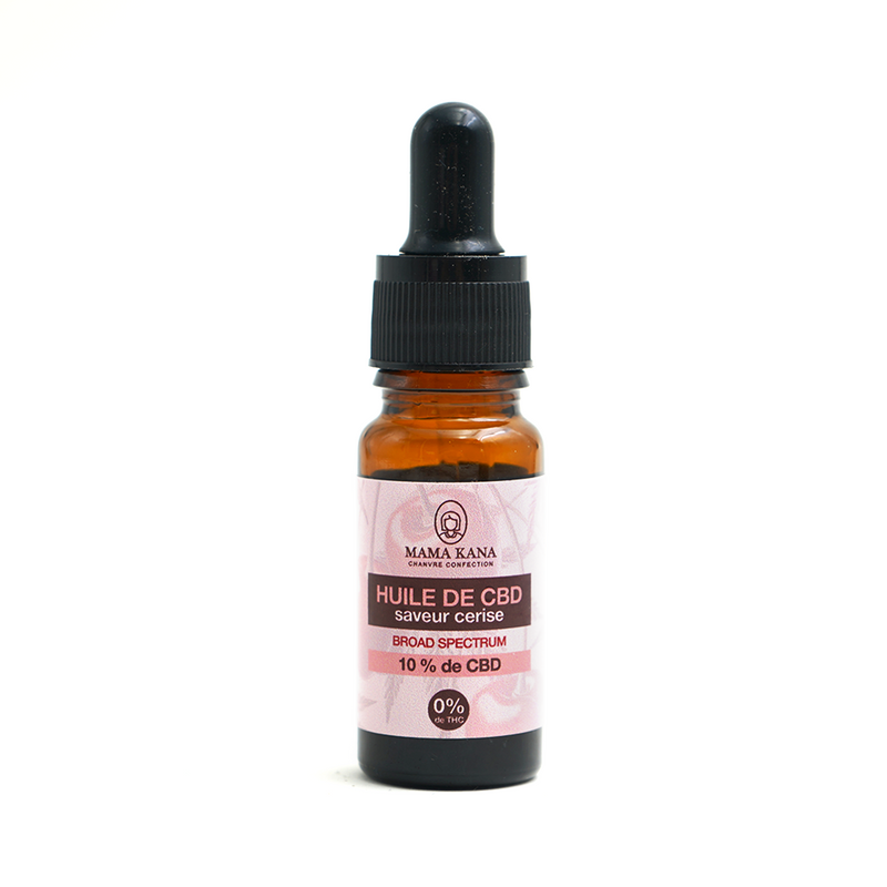 MAMA KANA CBD Huile 10% de CBD Broad Spectrum - Cerise 🍒 Best Sales Price - Tincture Oil