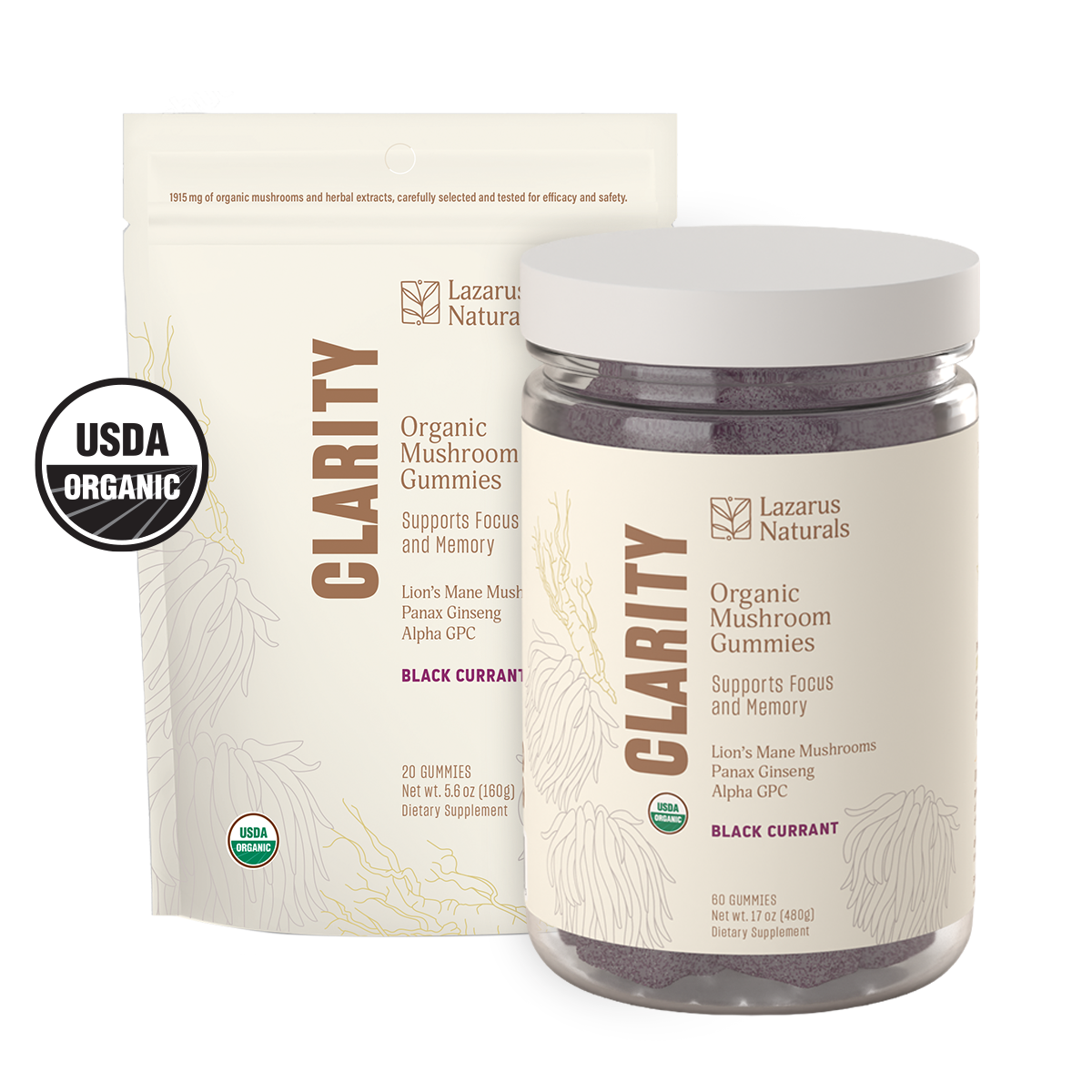 ORGANIC MUSHROOM GUMMIES, CLARITY