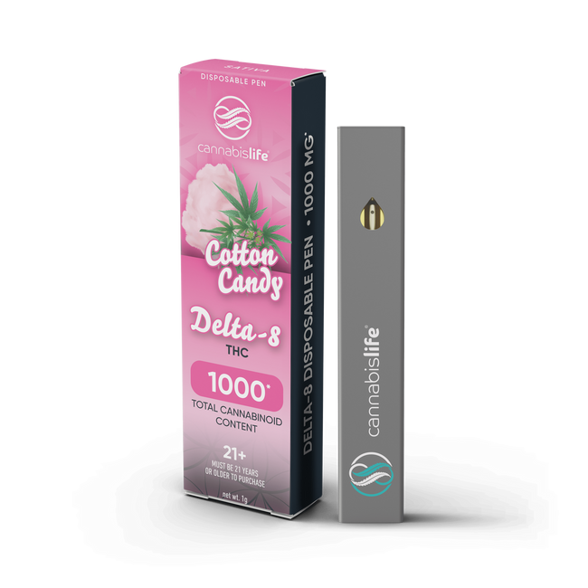 Cannabis Life Cotton Candy Delta 8 Disposable Pen 1000mg Best Sales Price - Vape Pens