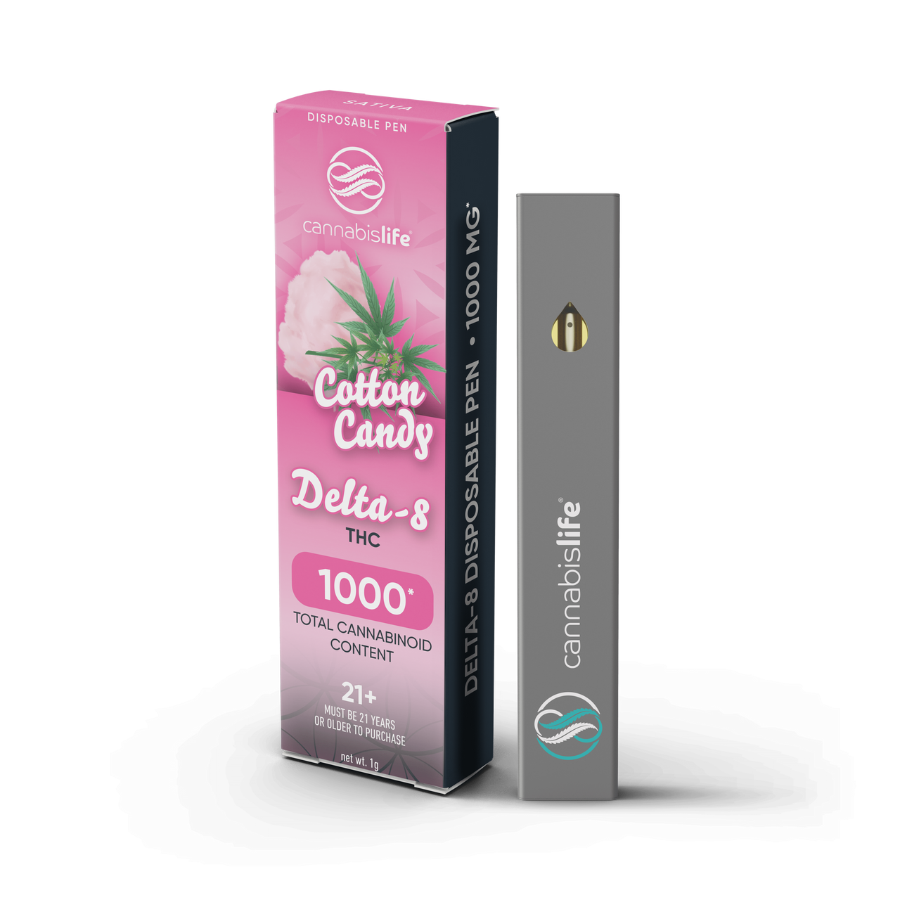 Cannabis Life Cotton Candy Delta 8 Disposable Pen 1000mg Best Sales Price - Vape Pens