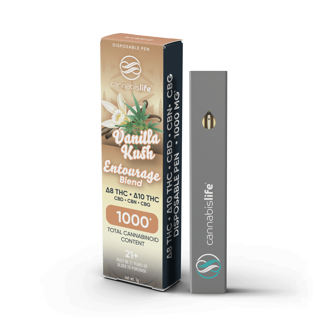 Cannabis Life Vanilla Kush Entourage Disposable Pen 1000mg Best Sales Price - Vape Pens