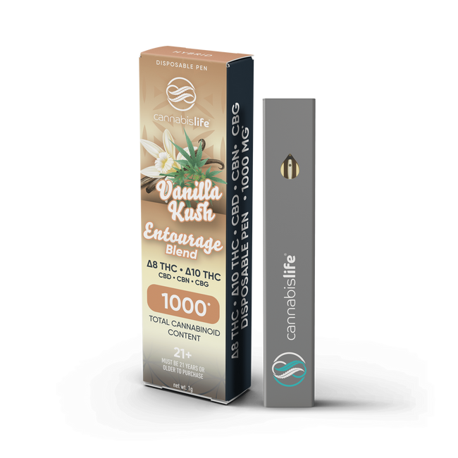 Cannabis Life Vanilla Kush Entourage Disposable Pen 1000mg Best Sales Price - Vape Pens