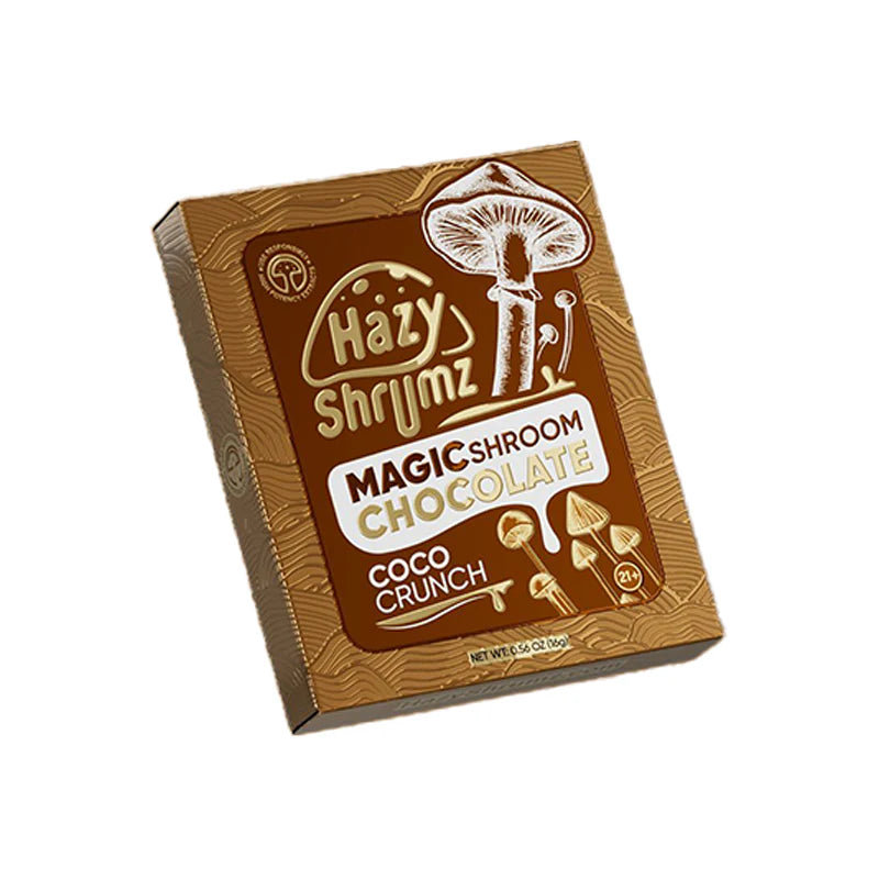 Hazy Shrumz Magic Shroom Chocolate Bar – Mushroom Chocolate 4 Servings — 100mg per serving (400mg total)