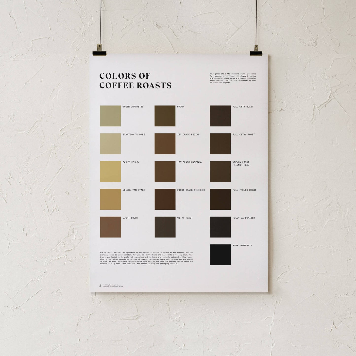 GoldLeaf Colors of Coffee Roasts Print Best Sales Price - Art Prints
