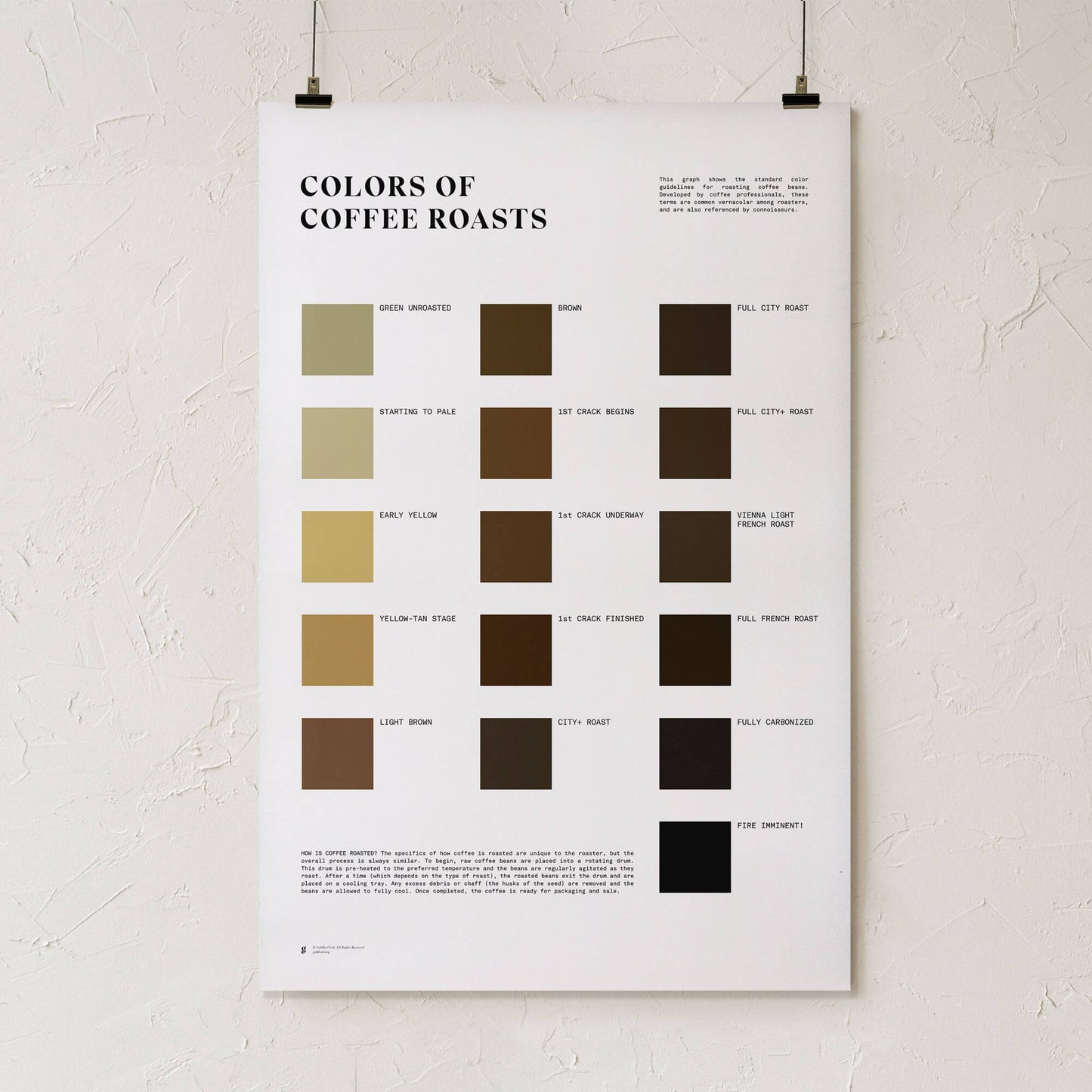 GoldLeaf Colors of Coffee Roasts Print Best Sales Price - Art Prints