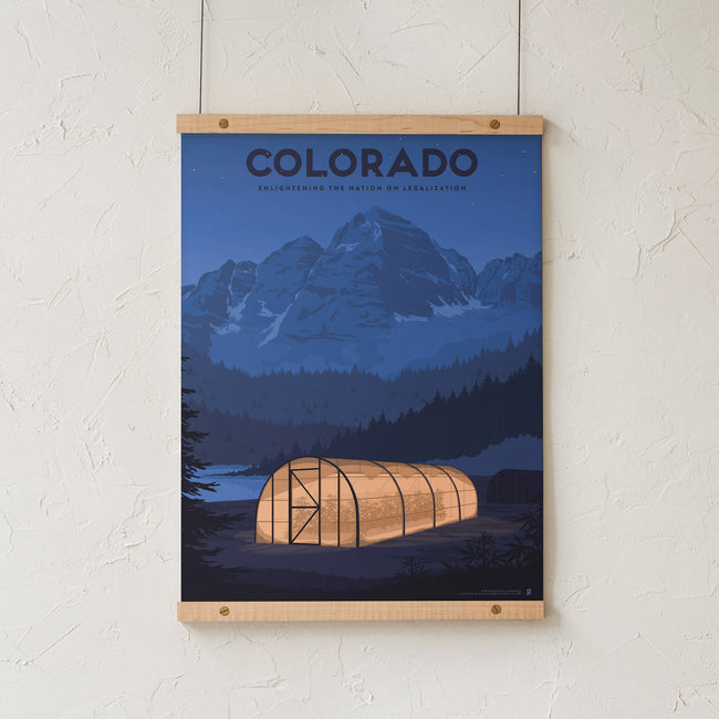 GoldLeaf Colorado Cannabis Travel Art Print Best Sales Price - Art Prints