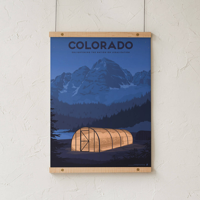 GoldLeaf Colorado Cannabis Travel Art Print Best Sales Price - Art Prints