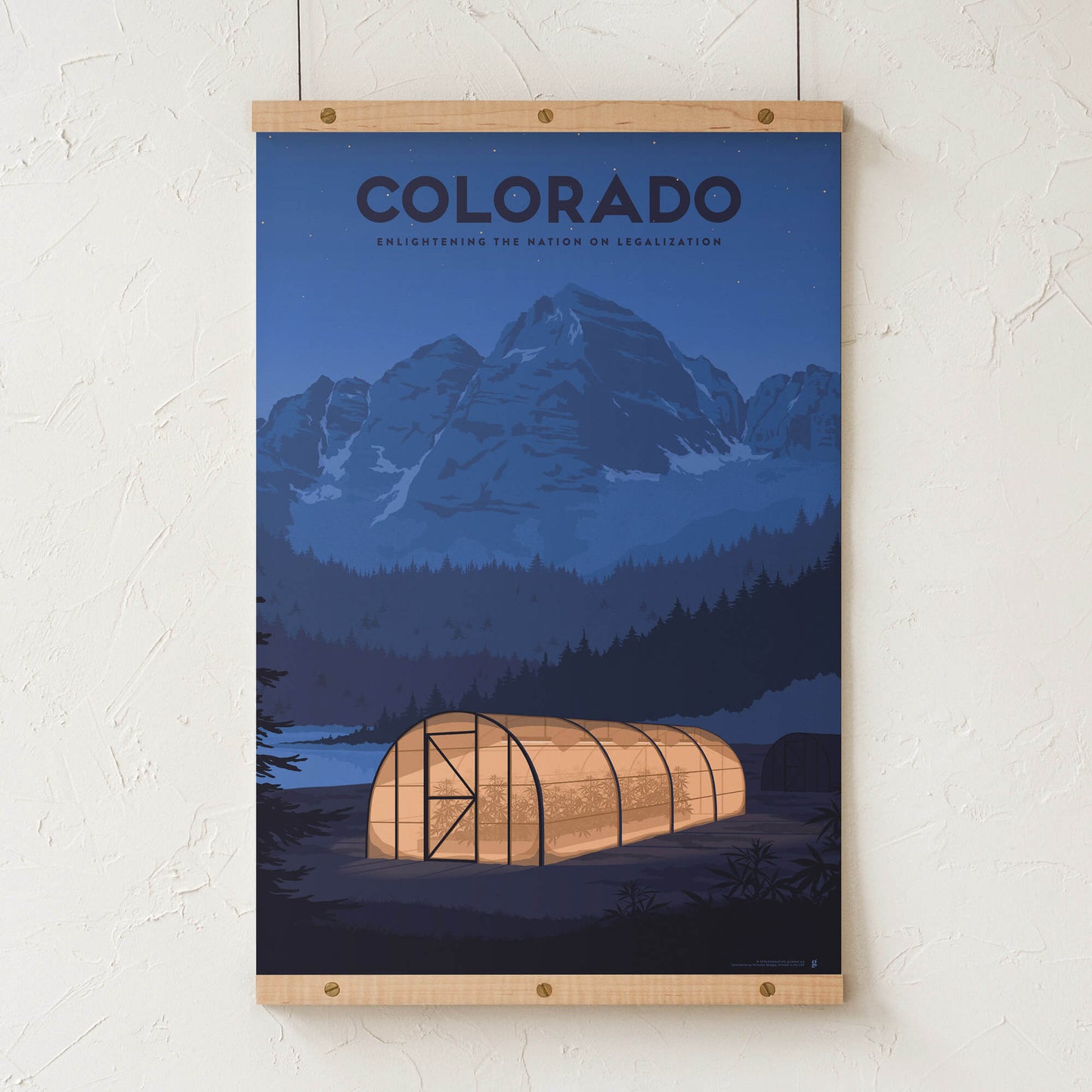 GoldLeaf Colorado Cannabis Travel Art Print Best Sales Price - Art Prints