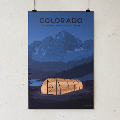 GoldLeaf Colorado Cannabis Travel Art Print Best Sales Price - Art Prints