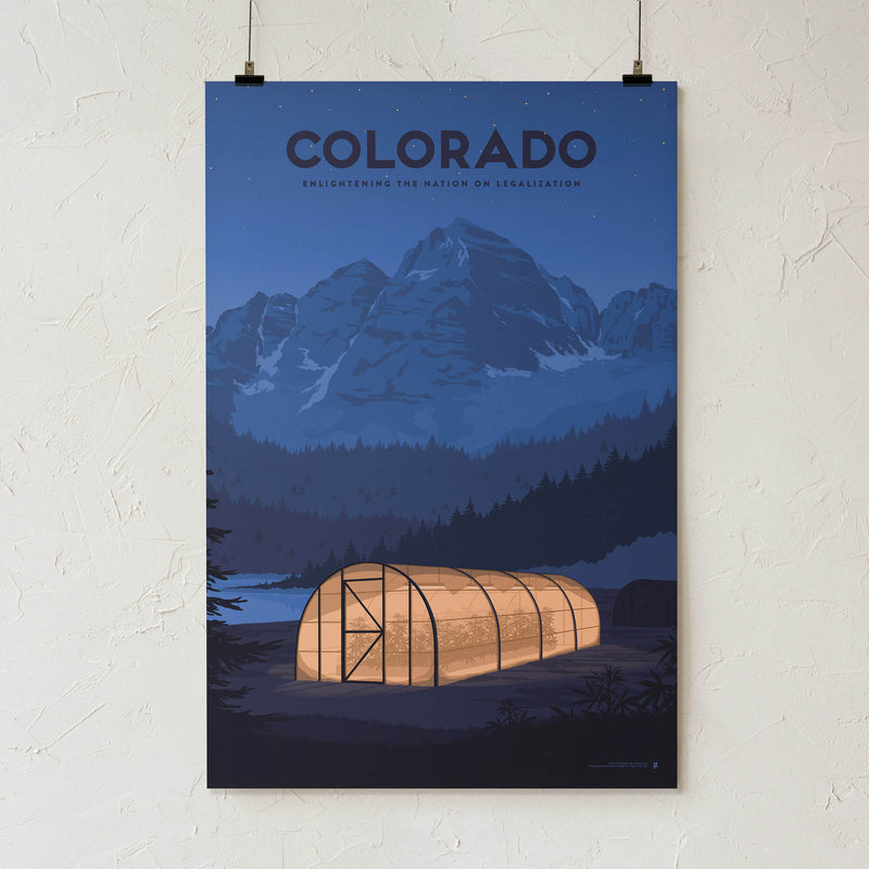 GoldLeaf Colorado Cannabis Travel Art Print Best Sales Price - Art Prints